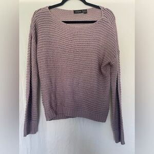 Purple hollow out sweater
